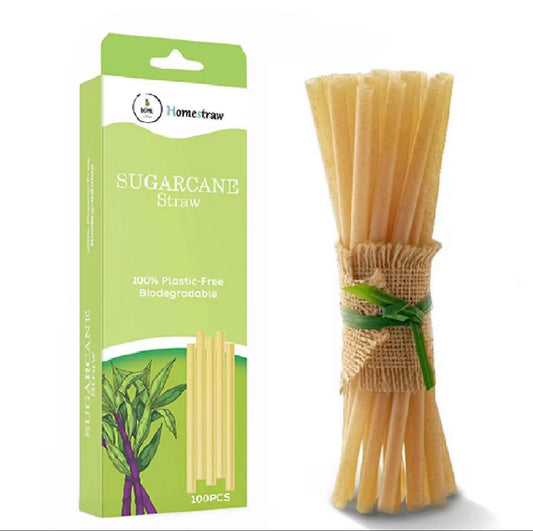 Sugarcane pulp straws