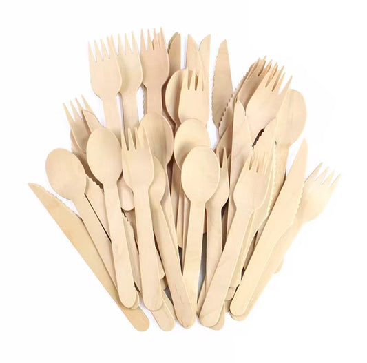 mixed wooden cutlery 100 pcs/pack