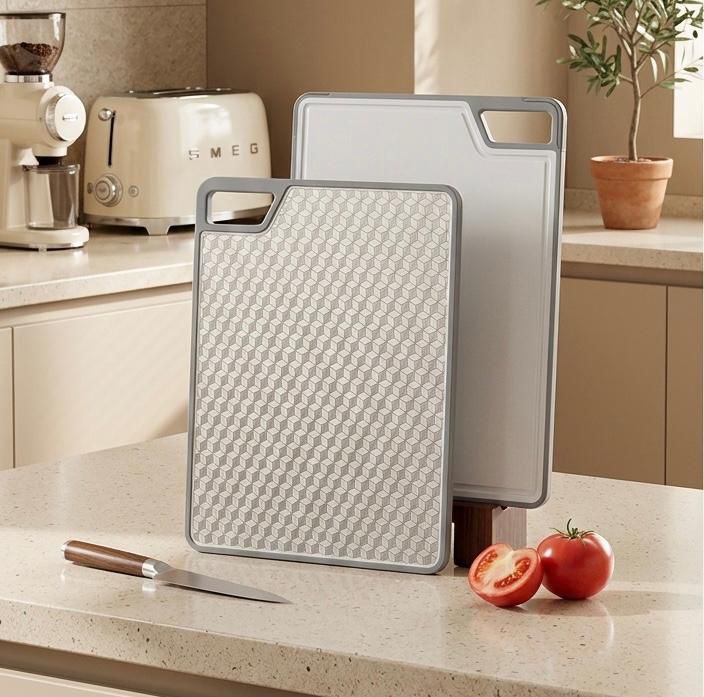 Stainless Steel & Wheat Fiber Cutting Board – Dual-Sided Design