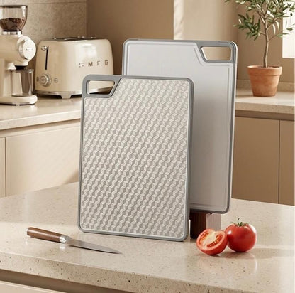 Stainless Steel & Wheat Fiber Cutting Board – Dual-Sided Design