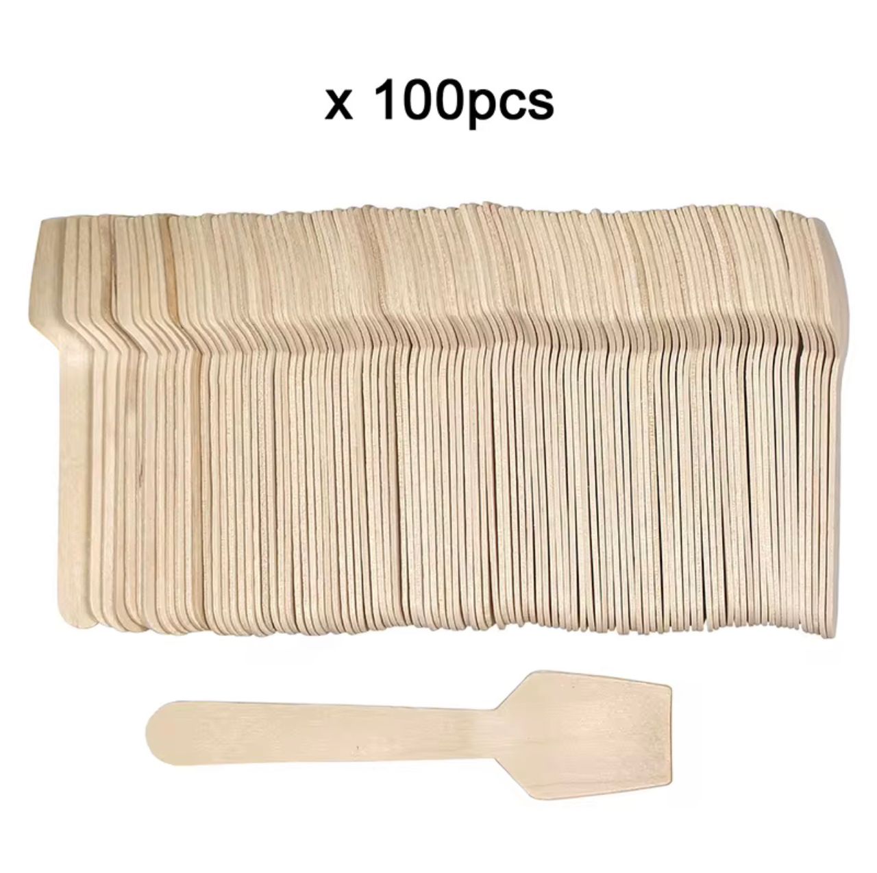 Wooden Shovel-Shaped Dessert Spoons 100 pcs/ pack